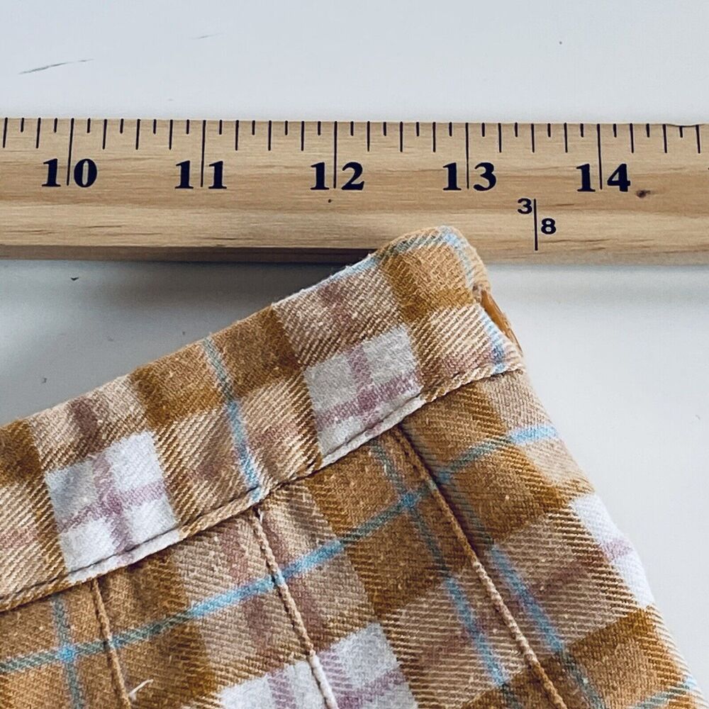 Aeropostale Mini Skirt Medium Gold Plaid Micro Tennis Clueless Academia Preppy - Picture 7 of 11
